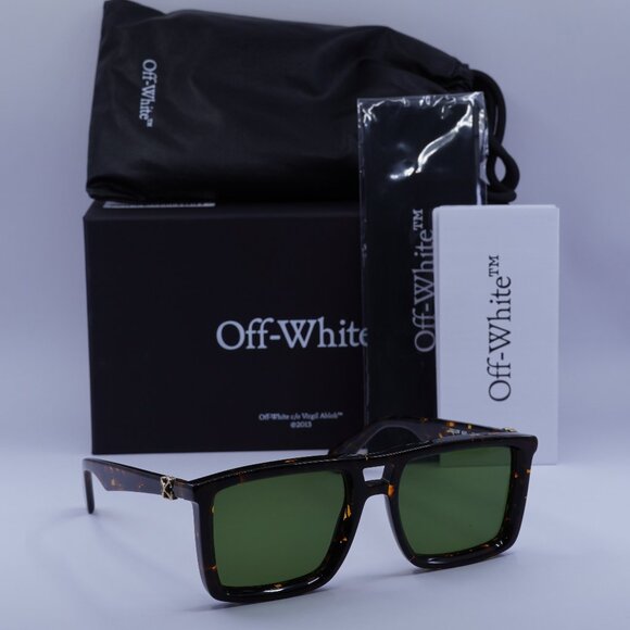 Off-White OERI13W STRATFORD 6055 Square Sunglasses – Havana/Green - Picture 1 of 9